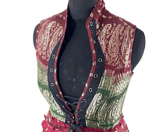 Isabella Corset  Dress - Steampunk - Silk Brocade - UK-XL (SKU:2134-9605)