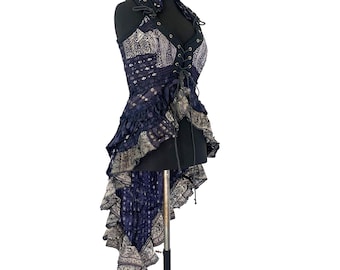 M. Sophia Corset Steampunk Dress in Silk brocade.