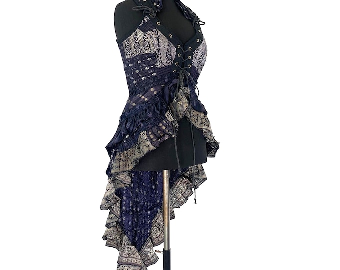 M. Sophia Corset Steampunk Dress in Silk brocade.