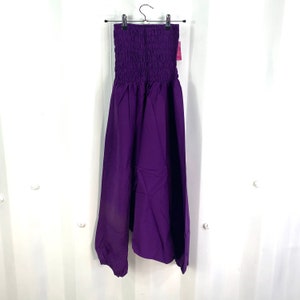 Harem Pants cotton with drop crotch, Purple Afghani Pants. Unisex Ali Baba Trousers Aladdin Pants Yoga Pants image 4