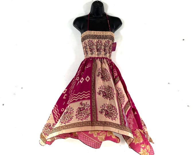 Tatiana Fairy Dress 41" (104cm) Long, One Size; Silk Maxi Summer Dress, Tall Girl Sundress, SKU: 902-9228