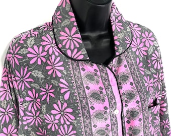 L. Luxury Silk Sari Pyjama Set with matching gift bag. Quality Handmade Nightwear.