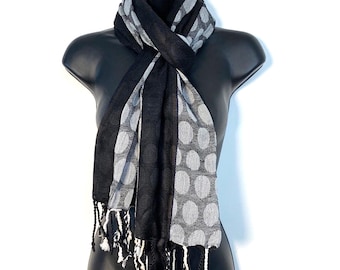 Scarf. Black and Silver  A Quality Dress Scarf Muffler an ideal Valentine's Day Present.