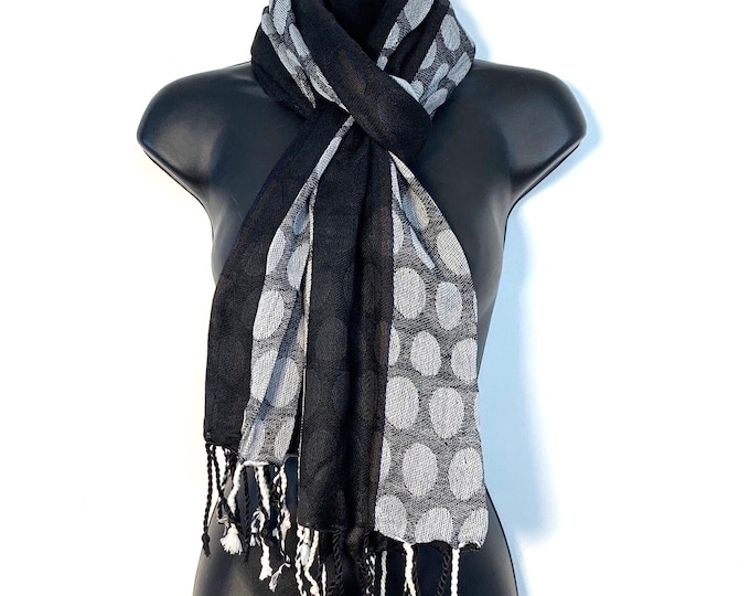Scarf. Black and Silver  A Quality Dress Scarf Muffler an ideal Valentine's Day Present.