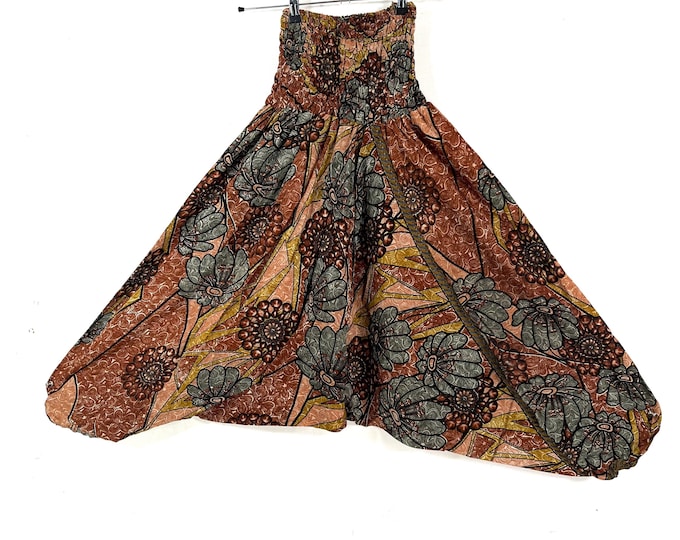 Harem Pants Silk One-Size Handmade; Drop Crotch Afghani Pants, Ali Baba Pants, Aladdin Pants, Unisex SKU:880-9260
