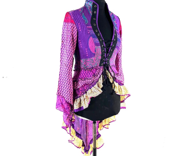 L. Seraphina Corset Dress, Silk, Long Sleeves, Handmade. SKU:1007-9308