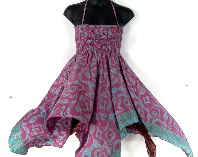Lara Plus size, Fairy Dress Long 43" in Summer Silk (An ideal Maternity, Tall Girl Dress) SKU:905-7838