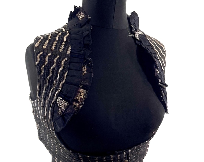 L. Underbust Corset Bustier Silk Brocade Top  SKU:443-8232