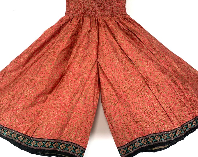 XL. Esther Short Leg Culottes in Summer Silk, One-Size Plus with Elasticated Waist. (Wide Leg Palazzo Pants)  SKU:822-6167