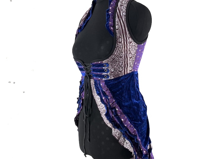 L. Celeste Velvet Underbust Corset Dress with adjustable skirt SKU:2123-9510