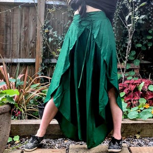 Dark GreenTulip Palazzo Pants; Rayon Split open leg harem trouser