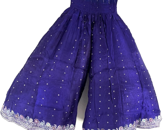 Felicity Culottes in Silk brocade One size pants with Elasticated Waist Wide Leg Palazzo trousers SKU:810-9197