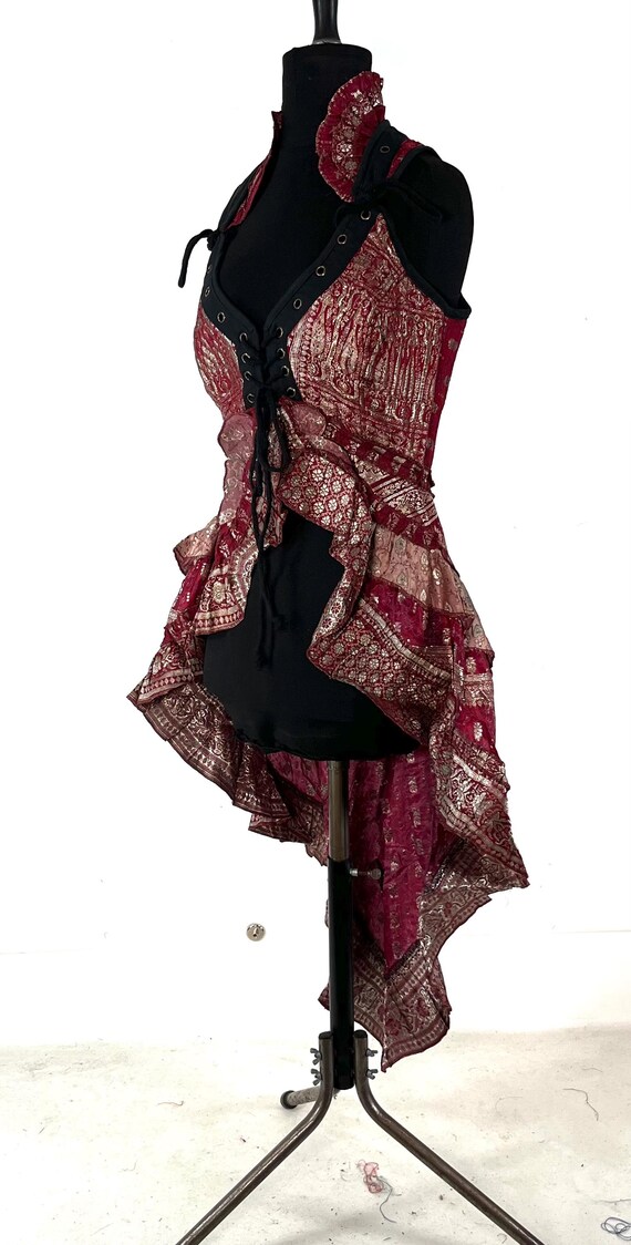 S Sophia Corset Dress With Hi-low Tiered Bustle Skirt in Vintage Silk  Brocade. SKU:2000-8510 - Etsy