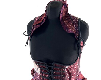 2XL Elisa Bustier Dress; Steampunk Under-bust Long Body Corset in Silk Brocade, (SKU:2004-10250)