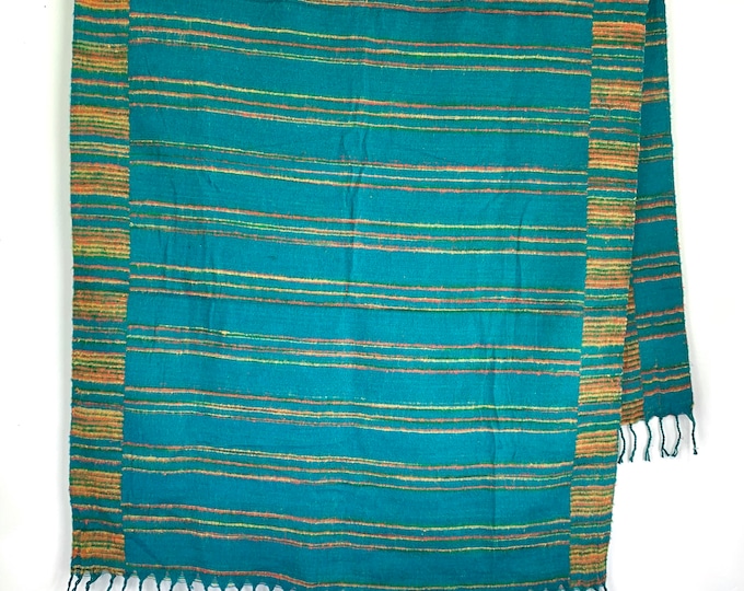 Warm Aqua Cosy Blanket 4 parties festivals & snuggling. A lovely soft touch, very warm, nice and lightweight Shawl Blanket Scarf Throw.