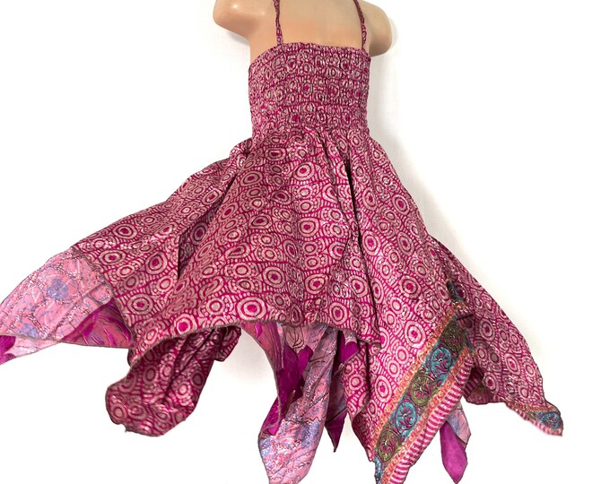 Girls Fairy Dress 2-6 years old; Silk Flower Girl Dress, Princess Dress, Boho Sundress, Hippie Style SKU:900-7514