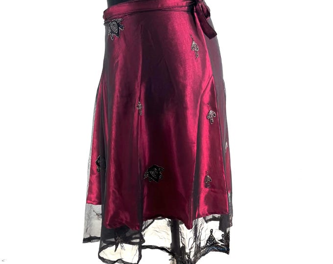 Aari Tari Midi Wrap Skirt - 2 layer (SKU:2011-9872)