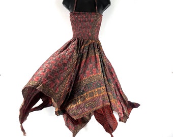 Aurora Long Summer Silk Fairy Dress - Tall Girl Sundress (SKU:902-7926)