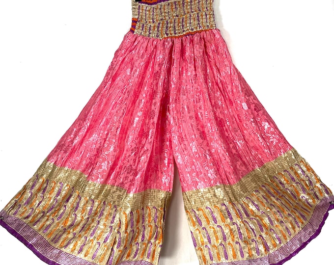 Eloise Culottes in Summer Silk, One size trousers with Elasticated Waist. (Wide Leg Palazzo Pants)  Damaged SKU:830-8260