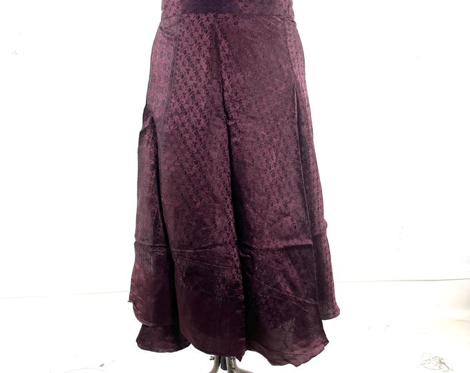 Pahala Midi Wrap Skirt in Upcycled Heavy Silk Brocade Sari. (One Layer A-Line Saree Wrap Skirt)  SKU:2031-10501