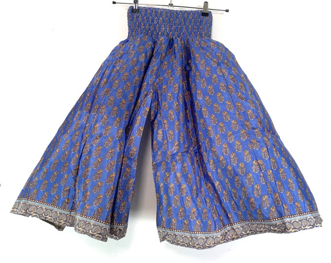 Estrella Short Leg Culottes in Summer Silk, One Size Elasticated Waist Trousers (Wide Leg Palazzo Pants)  SKU:821-6140
