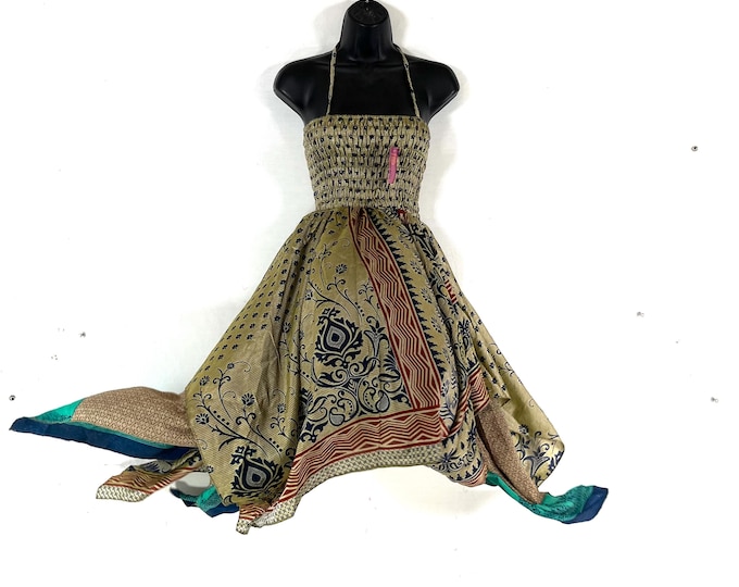 Tatiana Fairy Dress 41" (104cm) Long, One Size; Silk Maxi Summer Dress, Tall Girl Sundress, SKU: 902-9223