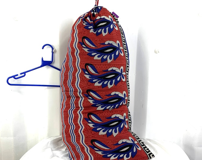 Large Fabric Gift Bag 18"x34"  Vintage Silk Drawstring Bag. Santa sack. Reusable Gift Wrap. 43cm x 83cm internal dimension