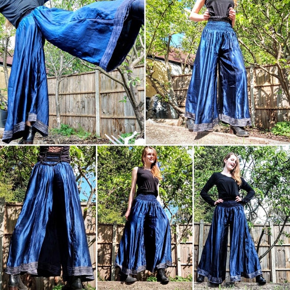 Buy Felicity Culottes. Silk Brocade. One Size With Elasticated Waist.  Palazzo Pants. Wide Leg Trousers SKU:810-4754 Online in India 