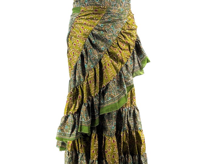Kezia Gypsy Silk Wrap Skirt - Can be worn as a dress  (SKU:930-9923)