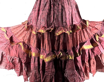 Yasmin 25 Yard Skirt - Gypsy Winter Silk - One Size - Boho Maxi SKU:740-9126