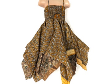 Girls Fairy Dress 2-6 years old; Silk Flower Girl Dress, Princess Dress, Boho Sundress, Hippie Style SKU:900-7518