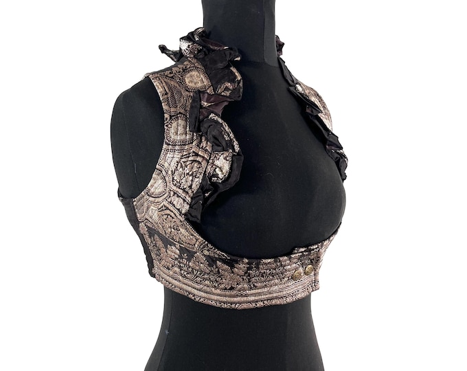 M. Underbust Corset Bustier Silk Brocade Top  SKU:442-9373