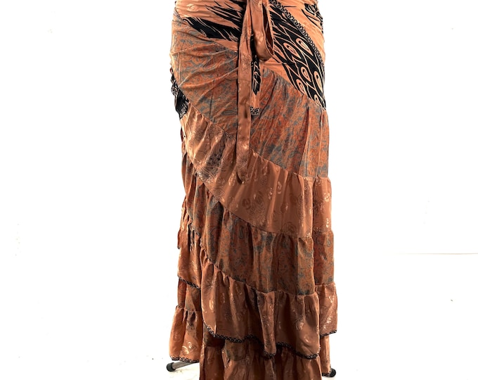 Kezia Gypsy Silk Wrap Skirt OneSize Plus - Can be worn as a dress  (SKU:931-10420)