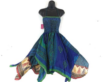 Tatiana Fairy Dress 41" (104cm) Long, One Size; Silk Maxi Summer Dress, Tall Girl Sundress, SKU: 902-9236