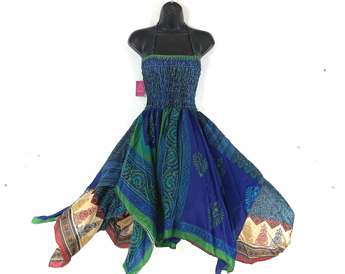Tatiana Fairy Dress 41" (104cm) Long, One Size; Silk Maxi Summer Dress, Tall Girl Sundress, SKU: 902-9236
