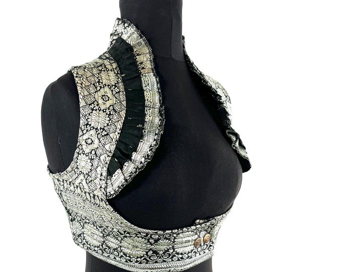 M. Underbust Corset Bustier Silk Brocade Top  SKU:442-9376