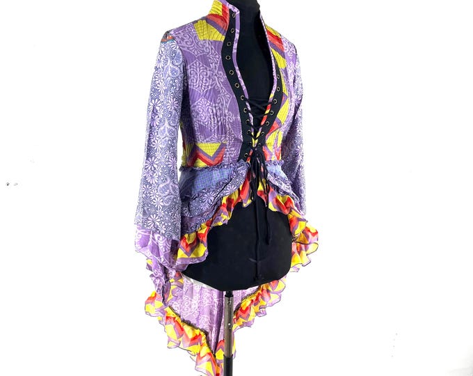 L. Seraphina Corset Dress, Silk, Long Sleeves, Handmade. SKU:1007-9313