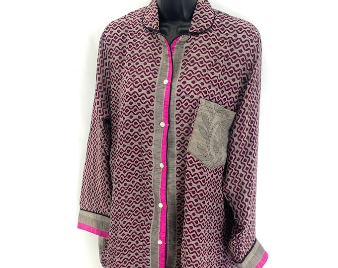 M. Luxury Pyjama Set with matching gift bag Quality Handmade Nightwear. Perfect Valentine Gift for your wife or girlfriend. SKU:726-3811