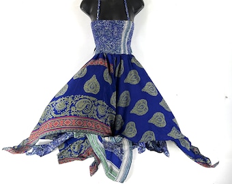 Aurora Long Summer Silk Fairy Dress, One Size; Silk Maxi Tall Girl Sundress SKU:902-7935