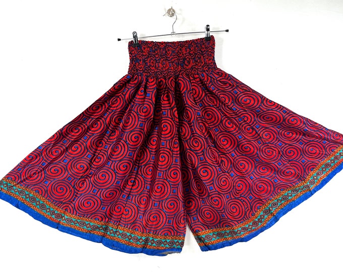 2XL. Emilie Short Leg Culottes in Summer Silk, One-Size Plus Plus with Elasticated Waist. (Wide Leg Palazzo Pants)  SKU:823-7434
