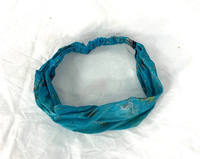 Silk Face Mask Headband - dust-mask, neck-scarf, bandana, scrunchy.  Option to add buttons, FIT Head circumference 19” to 23”