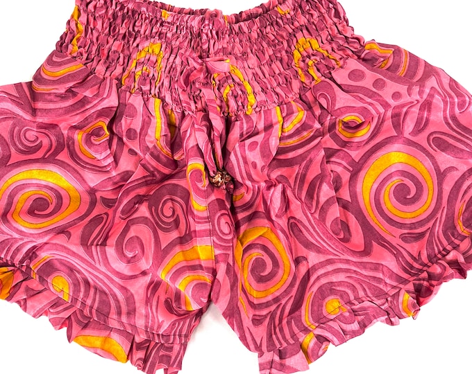 S/M. Silk Venus Shorts; Sexy Hot Pants, Soft Silky Boho Booty Shorts SKU:SS1-7543