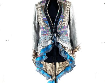 3XL. Seraphina Corset Dress, Silk, Long Sleeves, Handmade.  SKU:1010-9291