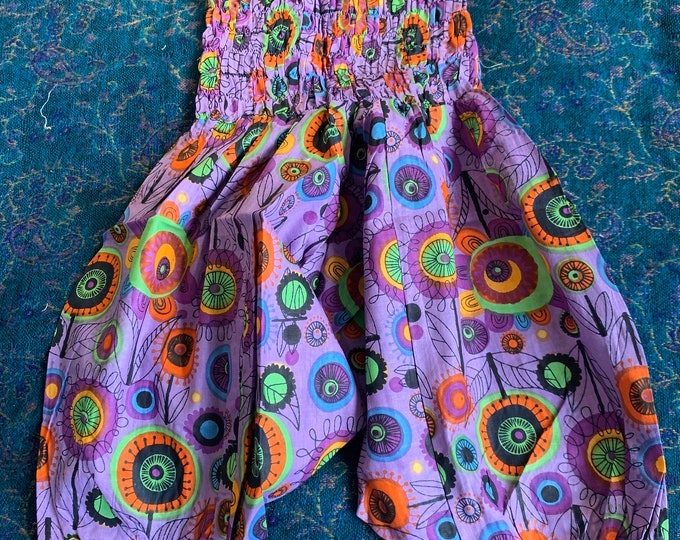 Child Size 1 Baby Cotton Harem Pants, Kids Drop-Crotch Trousers, Ali Baba, Afghan Pants