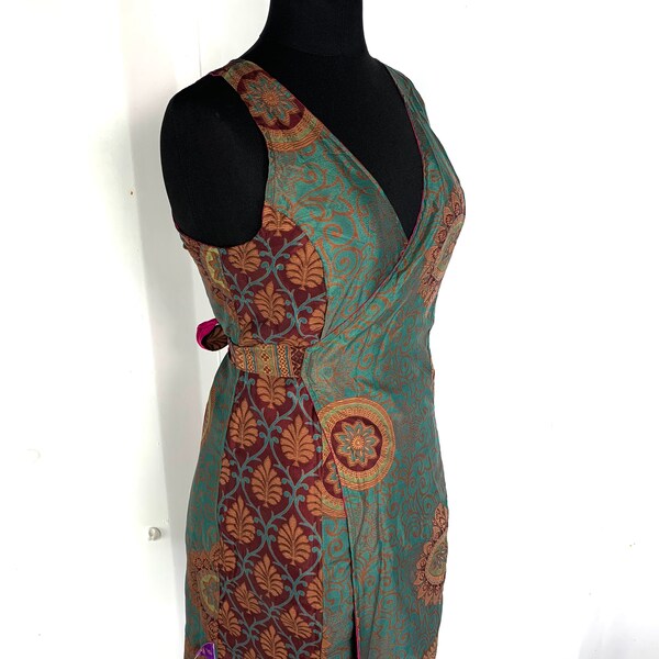 Silk Wrap Dress Etsy