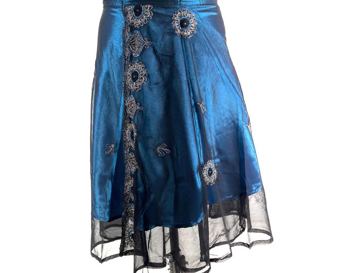 Aari Tari Midi Wrap Skirt - 2 layer (SKU:2011-9876)