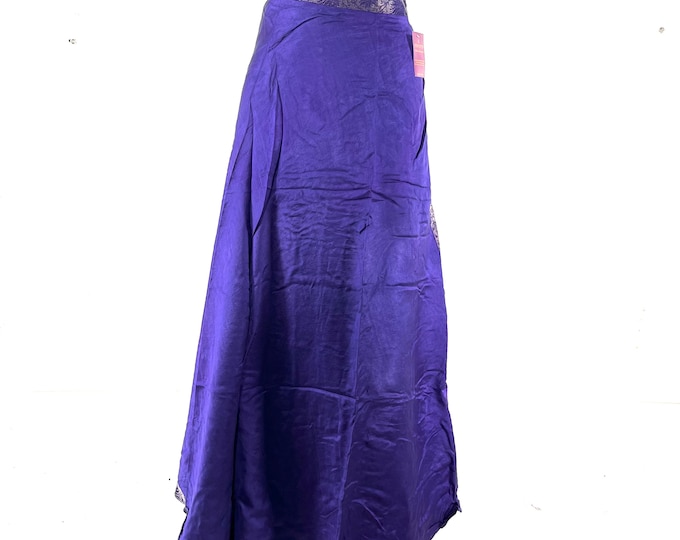 Pahala Maxi Wrap Skirt. Upcycled Vintage Heavy Silk Brocade Sari. One Layer A-Line Wrap Skirt SKU:2032-8471
