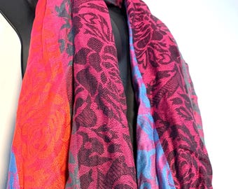 Multi Coloured Happy Muffler Scarf. A Quality Dress Scarf, the perfect Christmas Gift