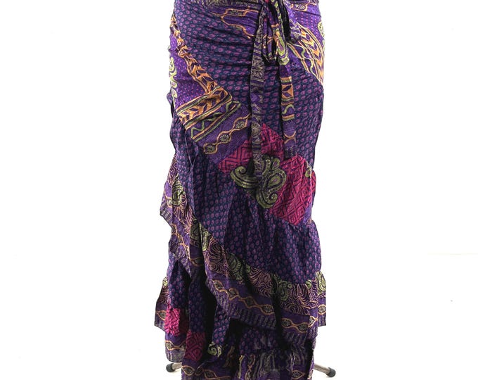 Kezia Gypsy Silk Wrap Skirt OneSize Plus - Can be worn as a dress  (SKU:931-10422)