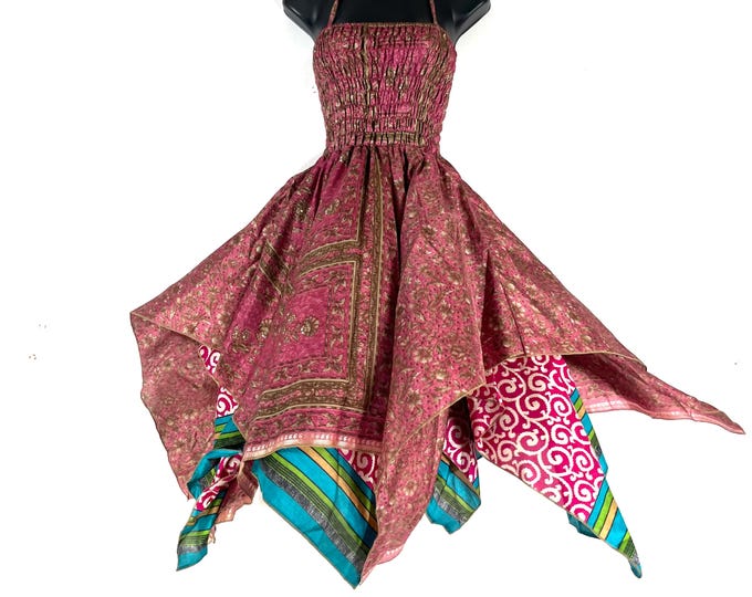 Aurora Long Summer Silk Fairy Dress, Maxi Tall Girl Sundress 47" (One Size  SKU:902-10571)